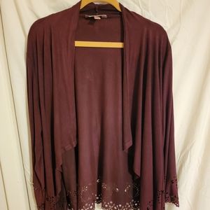 Krazy Kat Purple Long Sleeved Shawl Size XL